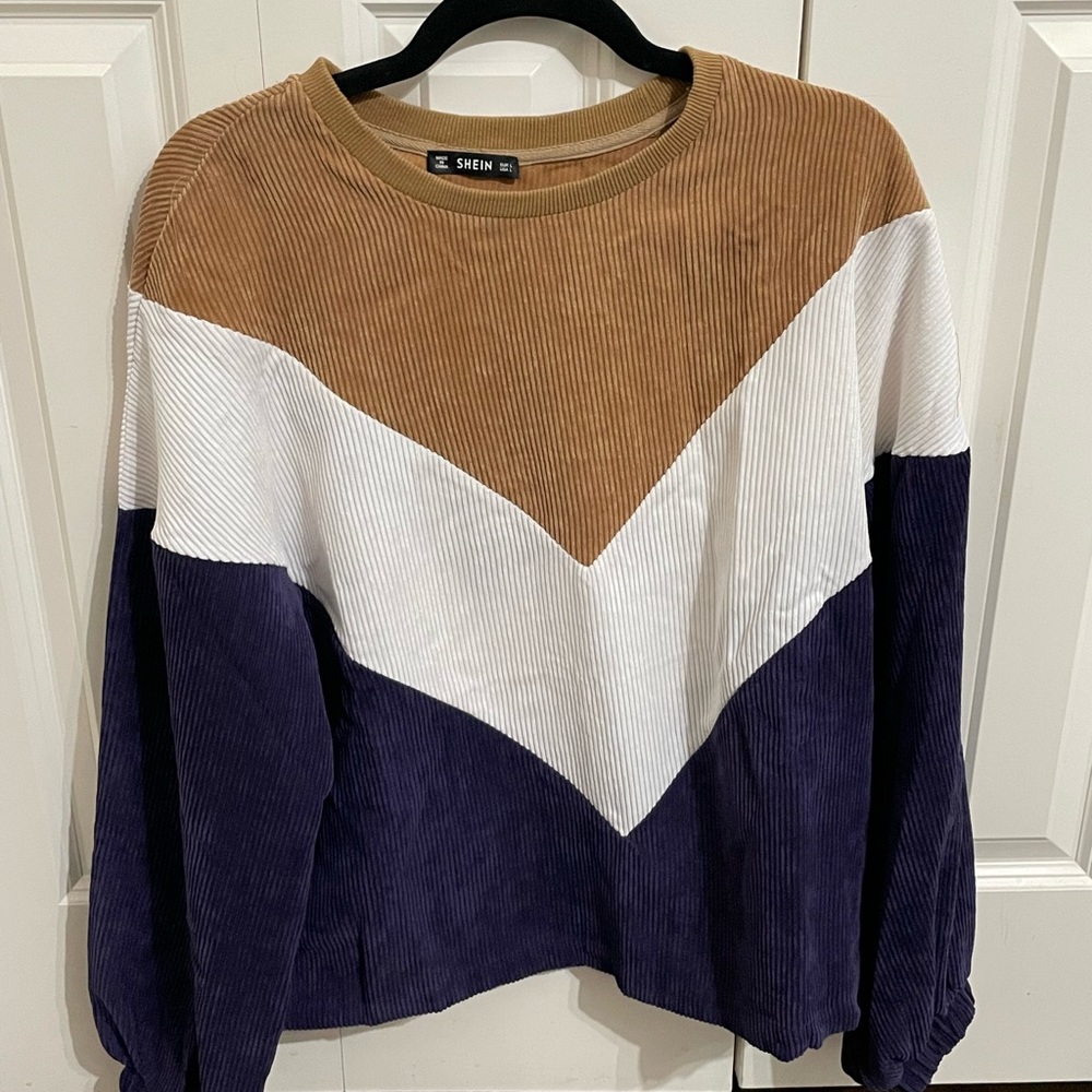 colorblock ribbed crewneck